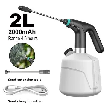 2L Electric Spray System Mist Spray Bottle Automatic Garden Watering Can Water Spray Device Sterilization With Extension Rod