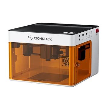 AtomStack P1 5W Diode Laser+1.2W Infrared Laser Engraving Machine Portable Dual-motor Drive 10000mm/min 110*110mm Working Area 0.1mm High Precision Dual Laser Engraver for Woods Bamboo Metal Plastic