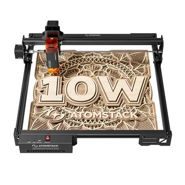 ATOMSTACK A10 PRO V2 10W Laser Engraver 0.06mm High Precision 400x400mm Large Engraving Area Laser Engraving Machine for Wood and Metal Dark Acrylic Glass