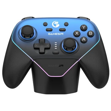 GameSir Super Nova Tri-mode Game Controller with RGB Light Hall Effect Joysticks and Triggers Six-axis Gamepad Built-in Dual Asymmetric Rumble Motors 1KHz Polling Rate Programmable Rear Buttons for PC Laptop Computer