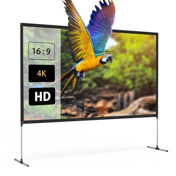 BlitzWolf® BW-VS6 80/100/120-Inch Projector Screen with Stable Stand 4K Resolution 16:9 Foldable Anti-Crease Easy Installation Outdoor Movie Screen