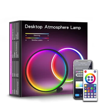 10-Inch 46LED Smart Wifi Creative Desk Lamp RGBIC Colorful Desktop Atmosphere Lamp Gaming Desk Atmosphere Lamp