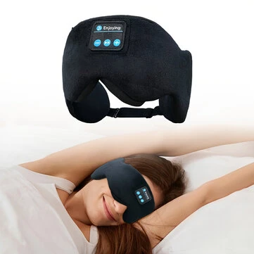 KALOAD Soft Cotton Bluetooth V5.3 HiFi Music Sleeping Eye Mask Type-C USB Charging Headband Shade Eye Mask for Travel Night Sleeping