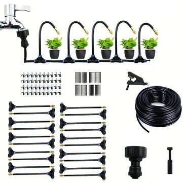 Professional Mist Rotating Nozzle Automatic Watering Kit 20m Universal Drip Irrigation Kit Adjustable 7.87