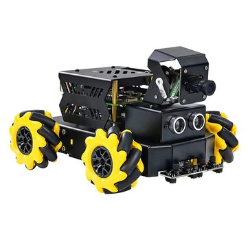 Yahboom Raspberry Pi 5 AI Vision Robot Car 4WD Mecanum Robot Car Omnidirectional Raspbot V2 2DOF PTZ Python Programming ROS2-Humble