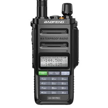 Baofeng UV-9R Pro V2 High Power Long Range Walkie Talkie 128 Channels Tri-Power Multi-band Wireless Copy Frequency IP68 Waterproof Type-C Rechargeable Ham Two Way Radio with Flashlight