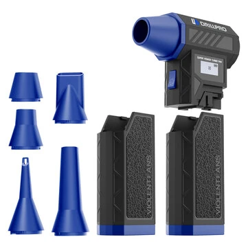 Drillpro 138,000RPM High Speed Brushless Motor Handheld Turbo Fan Air Blower 8000mAh Battery Portable Dust Cleaner Multi Nozzle Versatile Power Tool