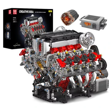 Mould King 10130 Technical Car Building Block Motorized F488 Supercar V-type 8 Cylinder V8 Engine Model Brick Assembly Kit 2718+PCS Excellent STEAM Science Education Discovery Toys Children Gifts