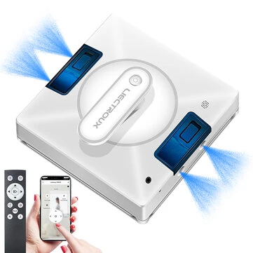 [EU Direct]Liectroux YW509 Robot Window Cleaner,4-Way Water Spray, Strong Vacuum, Smart Memory,Intelligent Navigation,Multiple Safety System, Frameless Works, Remote and App Control,Voice Prompts