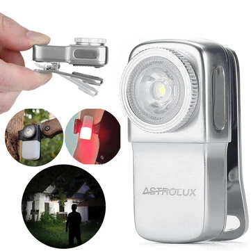Astrolux® CP01 Rechargeable EDC Flashlight 250 Lumens Dual Sources Compact Pocket Clip Light Convenient USB C Charging Magnetic Flash Lights with Memory Mode Lockout Design Beacon Mode for Working, Cycling, Emergency, Signaling Tool
