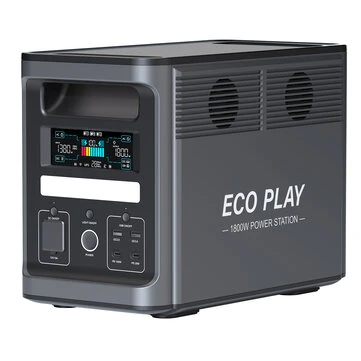 [EU Direct] ECOPLAY N078 1800W 1536Wh Portable Power Station 1536Wh N078 Extension Battery, Expandable To 1536Wh Solar Generator, UPS Pure Sine Wave Fully Recharge in 1.2 Hours 8 Output Ports, LCD Screen Camping Charging Station