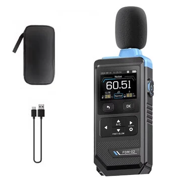 FNIRSI FDM02 Professional Noise Meter High Precision 30dB to 130dB Measurement A C Weighting Color Screen Sound Level Analyzer Accurate Decibel Reader