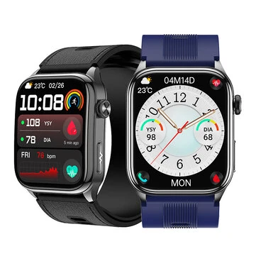S101 2.06-inch AMOLED Display Air Pump Cuff Design ECG EDA Test NFC Function bluetooth Call Non-invasive Blood Glucose Body Compostion & BMI Measurement Emotion Fatigue Detection Heart Rate Blood Pressure Blood Oxygen Call IP66 Waterproof Smart Watch