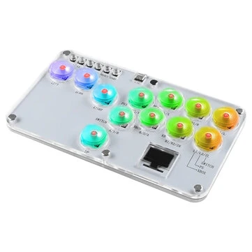 Hitbox 12-keys All-Button Leverless Arcade Joystick Controller Supports Turbo & Hot Swap Custom RGB Keyboard Compatible with PC/PS4/PS3/Switch