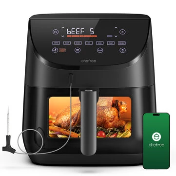 [EU Direct] Chefree AF500 1700W 6.5L Air Fryer with Smart Probe Thermometer Versatile 8-in-1 Cooking Modes Rapid 230℃ Heating Shake Reminder