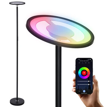 BlitzWill® BWL-FL4 25W Smart RGB Floor Lamp With Up & Down Ambient Light 2000LM 16M Colors Stepless Dimming APP & Voice Control