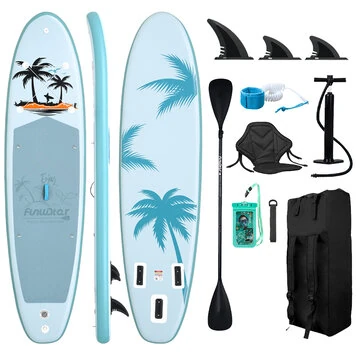 [EU Direct] FunWater 335*84*15CM Load 165KG+ Inflatable Stand Up Paddle Board with Chair, Unisex Surfboard For Solor Adventure Fimaly Touring with Seat Adult Paddle Board SUPFW37A,SUPFW37B,SUPFW37C