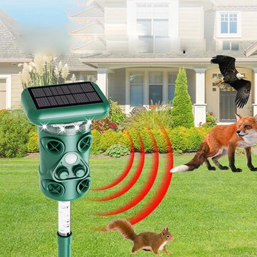 1200mAh Ultrasonic Solar Powered Outdoor Rat Bird Repellent LED Strobe Ultrasonic Outdoor Mouse and Bird Repellent Solar / USB Dual Power Supply
