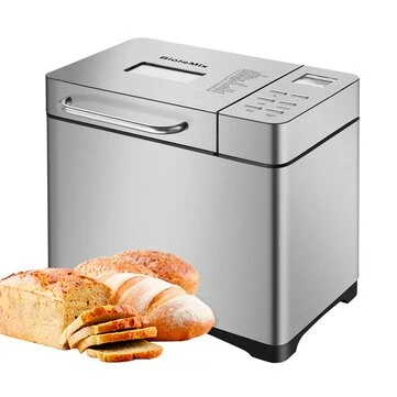 [EU Direct] Biolomix Stainless Steel 1KG 19-in-1 Automatic Bread Maker 650W Programmable Bread Machine with 3 Loaf Sizes Fruit Nut Dispenser