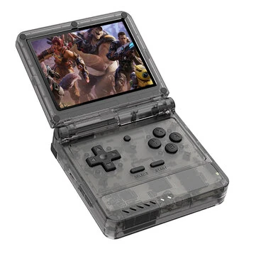 [64G]Powkiddy V90S Retro Flip Handheld Game Console 3.5 Inch IPS 8000+ Games 3000mAh Foldable Open-Source Linux System Portable Game Player Console