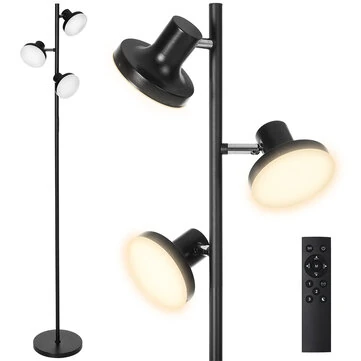 BlitzWill® BWL-FL3 36W 3-Head Floor Lamp 2500LM 2700~6500K Color Temperature 10-Level Brightness Dimmable Magnetic Remote & Touch Control