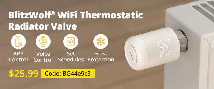 BlitzWolf® BW-TRV16 WiFi Thermostatic Radiator Valve 