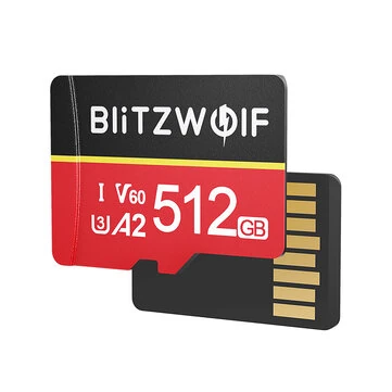 BlitzWolf® BW-TF4 Class 10 A2 V60 UHS-1 TF Memory Card 64GB 128GB 256GB 512GB Micro SD Card Read Speeds Up to 180MB/s Supports 4K UHD Video Recording