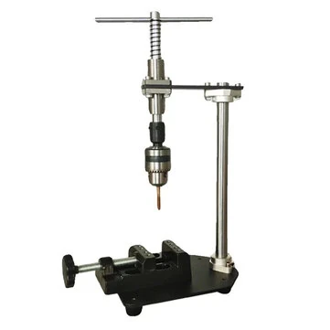 Manual Vertical Tapping Machine Slide Rail Diameter 12MM Clamping Range 1.5-10MM Adjustable Tap Wrench Desktop Rocking Probe Arm Metal Construction Black Vise Attached