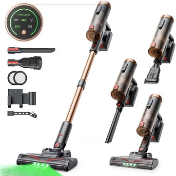 [EU Direct]Proscenic P11 Ultra Handheld Vacuum Cleaner 40kPa Cordless Vacuum Cleaner Smart LED Display High Capacity Battery Free Standing Design Green Light Detection One-Touch Dust Emptying