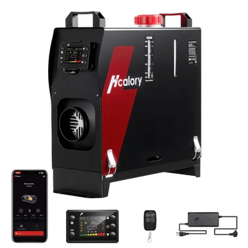 HCALORY HBS1S 8KW Diesel Heater Portable Diesel Air Heater with App Control 10-Temperature Settings 28% Boost in Burning Efficiency Auto Start-Stop and 110V AC 12V 24V DC for Car Campers
