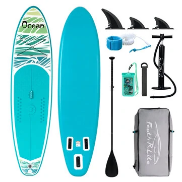 [EU Direct] FunWater 335cm Inflatable Stand Up Paddle Board Ultra-Light Surfboard with Accessories Adj Paddle, Backpack, Pump, Phone Bag, Leash SUPFR03F