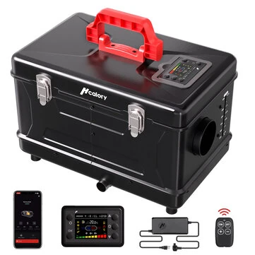 HCALORY TC2S 8KW Diesel Heater 5L Toolbox Compact 2S Portable Diesel Air Heater 110V/12/24V All in One Fast Heating with App Control Altitude Mode and Automatic Start and Stop for RV Garage Camper 2025 Upgraded