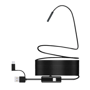 7mm Smartphone Endoscope Camera 3 IN1 Micro USB Type C Borescope Camera Waterproof LED Car Inspection For HUAWEI XIAOMI PC Soft Cable