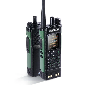 Baofeng DM-32UV Walkie Talkie DMR Digital Analog Two Way Radio 8W Power GPS APRS 4000 Channels Dual Mode Communication Green Walkie Talkie