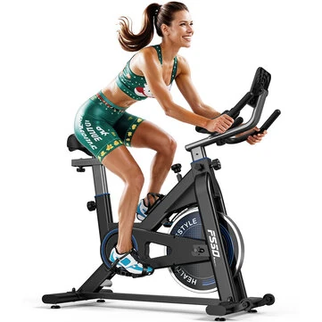 [EU Direct] Bominfit FS50 Indoor Magnetic Exercise Bike - Ultra-Quiet 6KG Flywheel, 4-Way Adjustable Ergometer, 150KG Capacity, App Connectivity, LED Display with Heart Rate Sensors, Perfect for Home Fitness