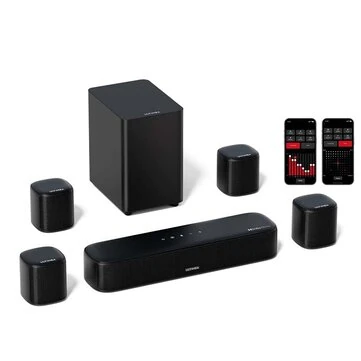 ULTIMEA Aura A60 350W 7.1CH Dolby Atmos Soundbar Surround Sound System with 8 High-performance Drivers BassMax Home Theater Smart APP Control 121 Preset EQ Matrices Desktop Speaker Subwoofer