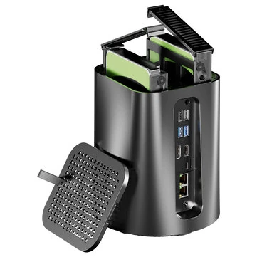 AOOSTAR R7 3 in 1 Mini PC 2 Bay NAS Soft Router AMD Ryzen 7 5825U 8 Core 16 Thread 16GB/32GB RAM 512GB/1TB SSD WIFI6 Windows 11 4K Triple Screen Display Mini Computer Desktop PC