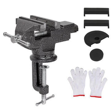 ENJOYWOOD Universal Bench Vise Table Clamp 360° Swivel Base Small Home Vice Heavy Duty Alloy Steel for Woodworking Craft Projects