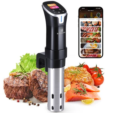 BlitzHome® SV2401C 1100W Smart Sous Vide Cooker APP Control Thermal Immersion Circulator Machine with Color Touchscreen ±0.5°C Precision 99-Hour Timer