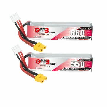 Gaoneng GNB 2S 7.6V 550mAh 100C Lipo Battery XT30 Plug for Happymodel Mobula 8 GEPRC TinyGo Crux3 Cinewhoop FPV Drone RC Helicopter