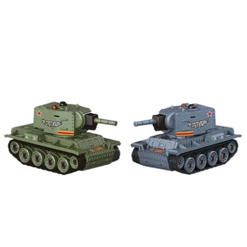 1/64 2.4G Mini RC Tank Desktop Simulation Battle Tracked Full Proportional Remote Control Shooting Vehicles Models with Infrared Combat 360° Rotating Turret Micro Toys