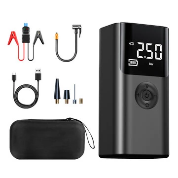 Portable Car Jump Starter Air Compressor Power Bank 12V Battery Booster Supports 8.0L Gas 6.5L Diesel LED Flashlight Tire Inflator USB Charging