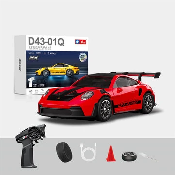 Hstar D43-01 RTR 1/43 2.4G 4WD Drift RC Car Gyro Mini Full Proportional Alloy Body Shell LED Light Remote Control High-Speed Motor On-Road Racing Vehicle Model Boys Gifts Toys