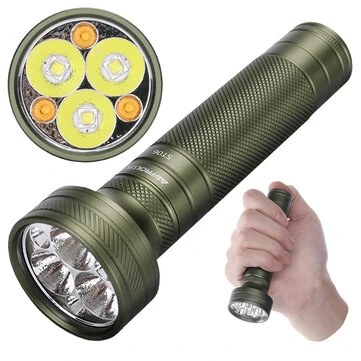 Astrolux® ST06 6*LED 2800LM Super Bright Tactical Flashlight with 3000K 6500K Dual Color Temperature, Powered by 21700 Li-ion battery Compact EDC Flashlight Outdoor Outage Portable Mini Torch Survival Tools