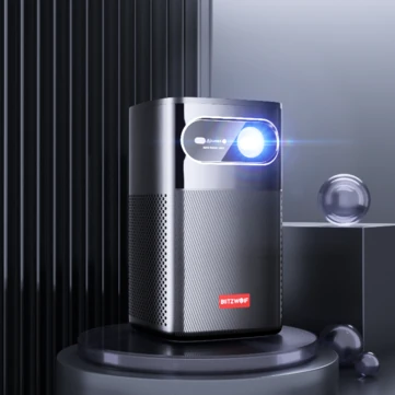 BlitzWolf®BW-VT3 Mini Projector DLP 1080P Physical Built-in Battery Type-C Free Charging Cinema Android TV 2+32GB 250 ANSI Lumens 4K Supported Active 3D TOF Laser Focus Auto Keystone Correction Mini Outdoor Cinema EU Plug