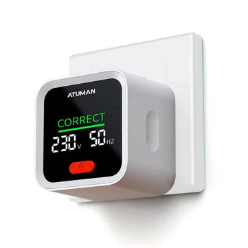 ATuMan ST2 Socket Tester Smart Plug Analyzer LCD Display Voltage Tester GFCI Test Electrical Wiring Checker 90-250V Universal Socket Tester