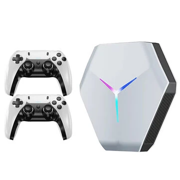 X10 128G Mech TV Game Console S905X4 Chip Quad Core Processor 4K HD Output Built-in 10300 Games Dual Rechargeable Wireless Controllers Support HD Output Retro Arcade TV Games Console