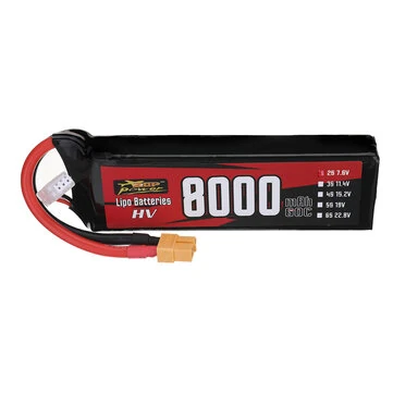ZOP Power 7.4V 8000mAh 60C 2S LiPo Battery XT60 Plug for RC Drone