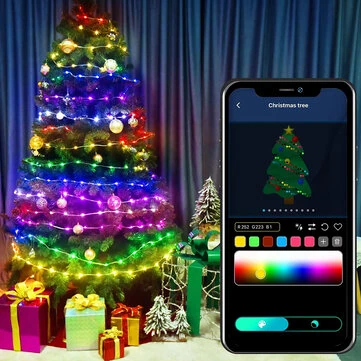 16.4ft /32.8ft /65.6ft iDeal LED Colorful USB LED Decorative String Lights with App Control Bluetooth Remote IP66 Waterproof for Holiday Room Decoration