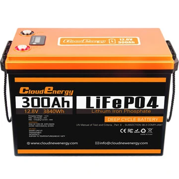 [EU DIRECT] Cloudenergy 12V-24V 100Ah-300Ah LiFePO4 Lithium Battery Pack 3.84kWh Backup Power 6000+Deep Cycles with Longer Runtime, Built-in 200A BMS, Perfect in Solar/Energy Storage System, RV, Marine, Power Bank, CL12-300B